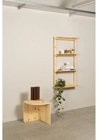 Libreria da parete di colore naturale in pino massiccio 66x127 cm Groove – Karup Design