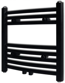 Radiatore Centrale Portasciugamano Curvo Nero 480 X 480 Mm /