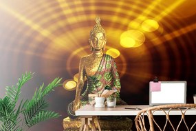 Carta da parati – Statua di Buddha con sfondo astratto