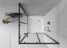 Mexen Rio cabina doccia quadrata 90 x 90 cm, trasparente, nero + piatto doccia Rio, bianco - 860-090-090-70-00-4510