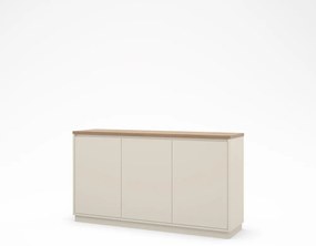 Cassettiera beige con effetto rovere 152x84x40 cm Loreta – Marckeric