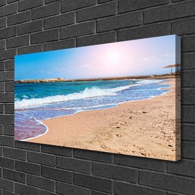 Stampa quadro su tela Paesaggio della spiaggia dell'oceano 100x50 cm