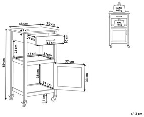 Carrello da cucina legno bianco SIENA Beliani