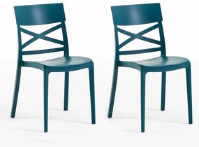 Sedia da giardino London Cross NEW GARDEN blu, set da 2 pezzi