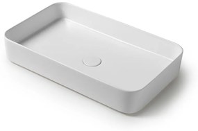 Lavabo da appoggio rettangolare 65 in ceramica bianco lucido   Epsilon