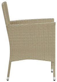 Set Mobili da Pranzo per Giardino 3 pz Beige