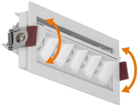 Faro LED da Incasso Bianco 12W Orientabile Foro 155x55mm Colore Bianco Naturale 4.000K