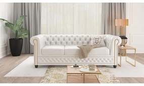 Divano letto bianco in similpelle 203 cm York - Ropez
