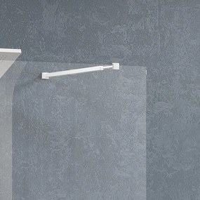 Kamalu - Parete doccia walkin con staffe bianche 110cm vetro trasparente KW3000B