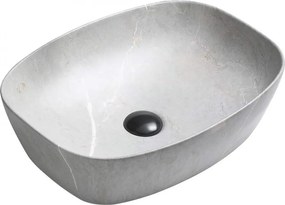 Mexen Editta lavabo da appoggio 49 x 37 cm, pietra grigia - 21384962