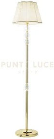 Piantana brigida 1 luce attacco e27 h.150+29cm in cristallo e oro p...