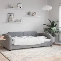 Letto da Giorno Grigio Chiaro 90x200 cm in Tessuto 354205