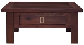 Tavolino salotto marrone classico 68x68x30 cm legno di mogano