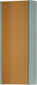Pensile bagno Niwa cannettato laccato opaco verde timo con vetro senape, 1 anta P17 x L30 x H78.5 cm
