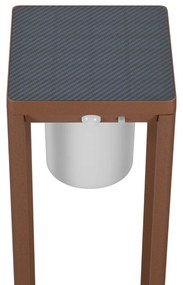 Paletto Lanterna Solare 80cm Corten con Sensore + Picchetto Colore Bianco Naturale 4.000K