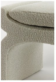 Sgabello crema in tessuto bouclé Nafya - Light &amp; Living