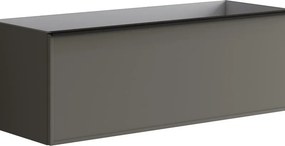 Mobile da bagno sospeso sotto lavabo Pixel frame2 cassetti L 120 x H 40 x P 45.5 cm grigio carbone laccato opaco, con maniglia alluminio nero opaco