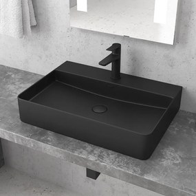 Lavabo da appoggio 50cm colore nero mat Litos-CNM500 - KAMALU