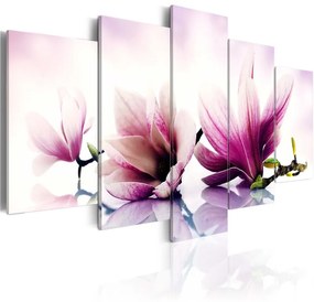 Quadro Fiori rosa  magnolie  Colore Verde, Dimensioni e Misure 100x50