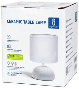 Aigostar - Lampada da tavolo 1xE14/40W/230V grigio/bianco