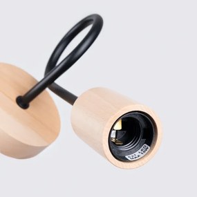 Sollux SL.1476 - Applique EMBER 1xE27/15W/230V nero/beige/faggio