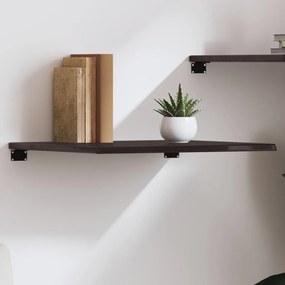 Ripiano Muro Marrone Scuro 60x60x2 Cm Massello Rovere Trattato /