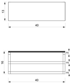 Porta asciugamani da parete con ripiano 14x40 cm bianco