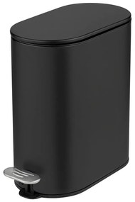 Cestino per la spazzatura nero opaco in acciaio con pedale 5 l Collungo – Wenko