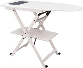 Asse da stiro in legno di faggio richiudibile Bianco con ruote - REVI