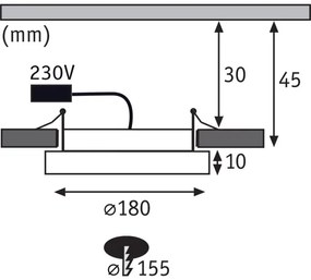 Paulmann 92946 - LED/11W IP23 Plafoniera da incasso per il bagno AREO 230V
