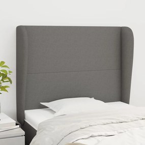Testiera Ad Orecchio Grigio Scuro 83x23x118/128 Cm İn Tessuto /