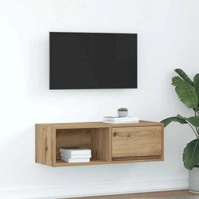 Mobile Porta Tv Rovere Artigianale 80x31x25,5 Cm Multistrato /