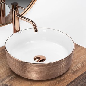 Lavabo da appoggio Rea Sami Brush Rose Gold