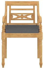 Sedie Batavia con Cuscini 8 pz in Legno Massello di Teak