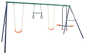 Set Altalene Con Anelli Per Ginnastica E 4 Sedili İn Acciaio /