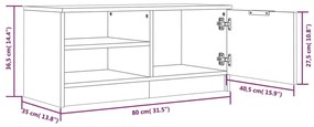 Mobile TV Rovere Marrone 80x35x36,5 cm in Legno Multistrato