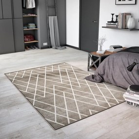 Tappeto Inae geometrico grigio, L 230 x L 160 cm