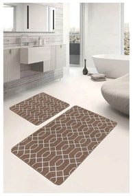 Set di tappetini per il bagno marroni in velluto 2 pz 60x100 cm – Mila Home