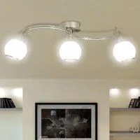 Lampada Soffitto Paralumi Vetro Tubi a Onda per 3 Lampadine E14 240986