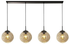 Punch 4lt bar pendant - metallo nero e vetro perforato color champagne