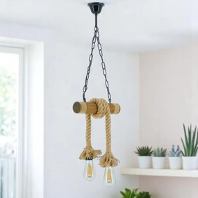 Brilagi - Lampadario a sospensione con catena KOS 2xE27/60W/230V faggio