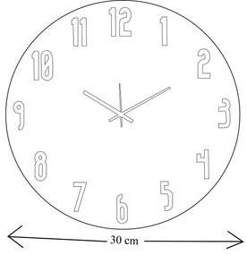 Orologio da parete moderno INGRANAGGI in legno laminato diametro 30cm TRS