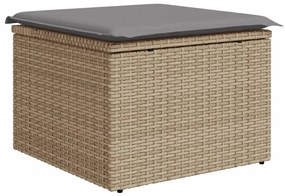 Set Divano da Giardino 8 pz con Cuscini Beige Misto Polyrattan