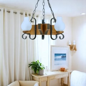 Brilagi - Lampadario a sospensione con catena QUEEN 3xE14/40W/230V faggio