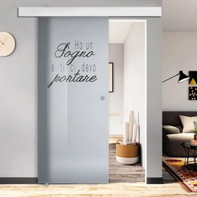 Porta scorrevole Sogno in vetro multicolore, L 88 x H 215 cm, con binario Atelier bianco Sinistra