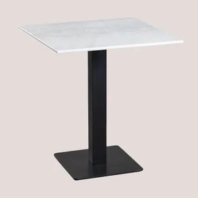 Tavolo Bar Quadrato in Marmo Livanto Bianco & ↔︎ 70 cm - Sklum