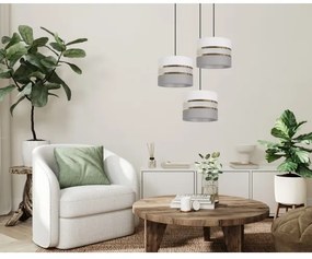 Lampadario su corda  CORAL 3xE27/60W/230V bianco/grigio