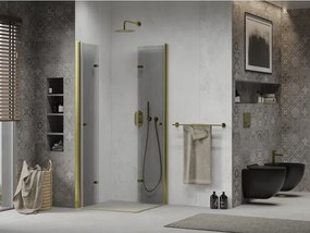 Mexen Lima Duo cabina doccia pieghevole 90 x 90 cm, trasparente, oro - 856-090-090-50-00-02
