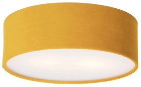 Plafoniera moderna gialla con interno dorato 30 cm - Drum