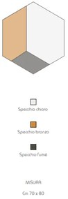 Specchio moderno esagonale 70x80 cm con vetro fumč e bronzo - JACOB